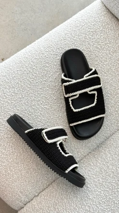 Abbot Sandals - Black / White Contrast