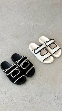 Abbot Sandals - Black / White Contrast
