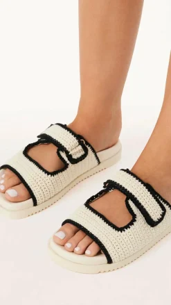 Abbot Sandals - White / Black Contrast