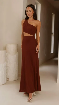 Abia Maxi Dress - Chocolate