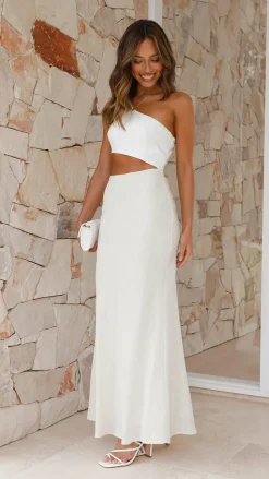 Abia Maxi Dress - White/Natural