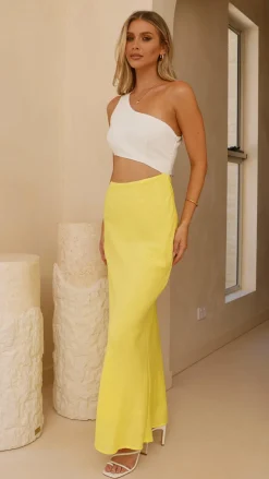 Abia Maxi Dress - White/Yellow
