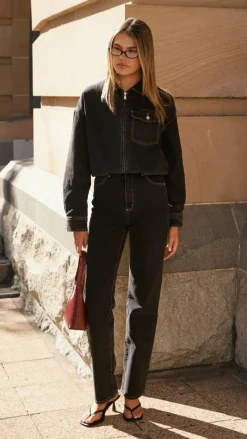 Abrand Denim Bomber Cara - Washed Black