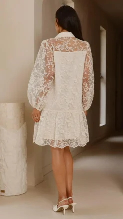 Acacia Lace Mini Dress - White