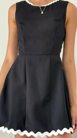 Aceline Mini Dress - Black/White