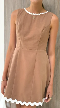 Aceline Mini Dress - Mocha