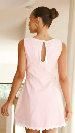 Aceline Mini Dress - Pink/White