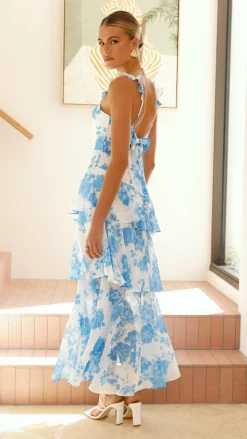 Achelle Maxi Dress - Blue Floral