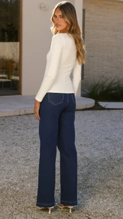 Addison Long Sleeve Top - White