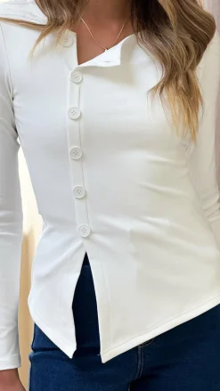 Addison Long Sleeve Top - White