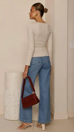 Addison Long Sleeve Top - Stone