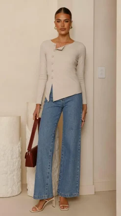 Addison Long Sleeve Top - Stone