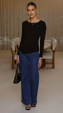 Addison Long Sleeve Top - Black