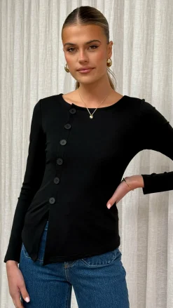 Addison Long Sleeve Top - Black