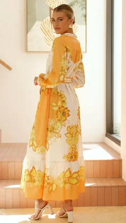 Addison Maxi Dress - Orange/Yellow Floral