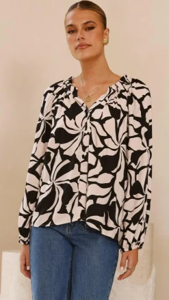 Addison Top - Black/Beige