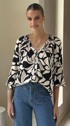 Addison Top - Black/Beige