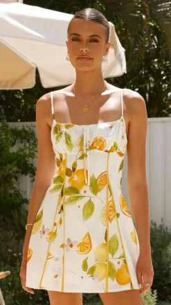 Agatha Mini Dress - Yellow Print