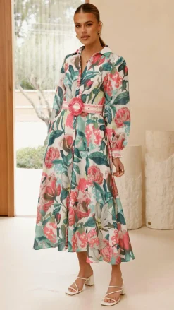 Aida Long Sleeve Maxi Dress - Spritz Pink