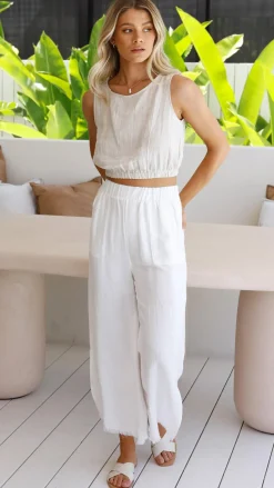 Aimee Linen Top - Oat