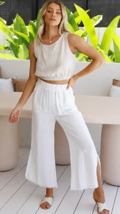 Aimee Linen Top - Oat