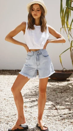 Aimee Linen Top - White