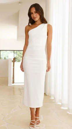 Alaina Midi Dress - White