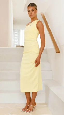Alaina Midi Dress - Yellow