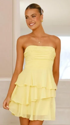 Alessia Mini Dress - Yellow