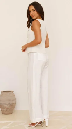 Alisa Tie Vest - Light Beige