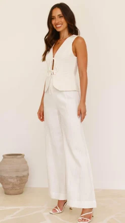 Alisa Tie Vest - Light Beige