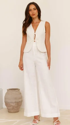 Alisa Tie Vest - Light Beige