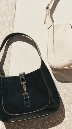 Alix Shoulder Bag - Black Crinkle Patent