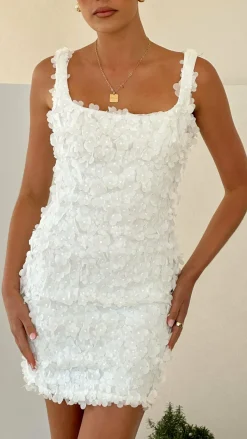 Allegra Mini Dress - White Floral