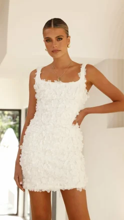 Allegra Mini Dress - White Floral