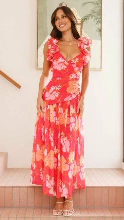 Alma Maxi Dress - Blood Orange