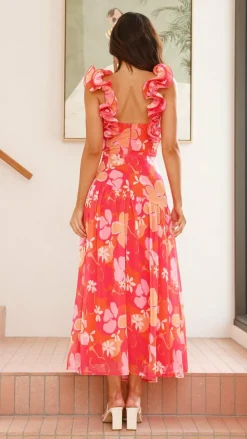 Alma Maxi Dress - Blood Orange