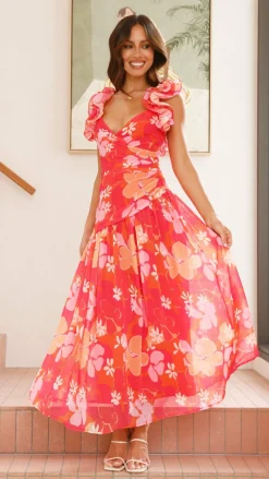 Alma Maxi Dress - Blood Orange