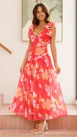Alma Maxi Dress - Blood Orange