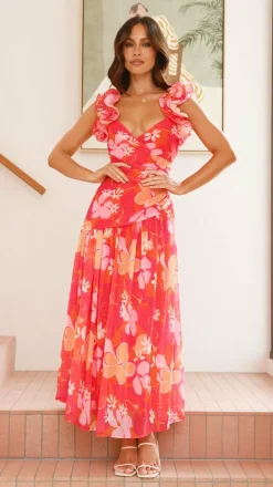 Alma Maxi Dress - Blood Orange