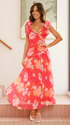 Alma Maxi Dress - Blood Orange