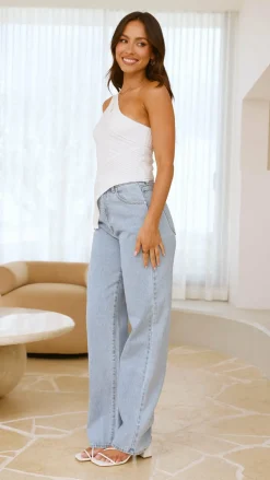 Alyssia One Shoulder Top - White