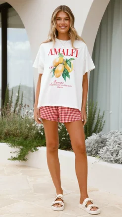 Amalfi Top and Shorts Set - Gingham Mango