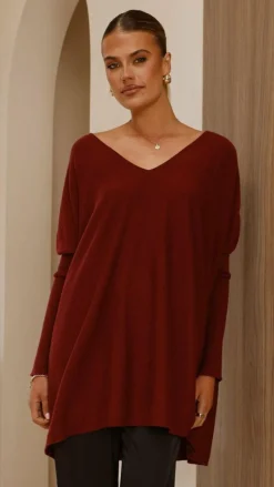 Amalia Knit Top - Burgundy