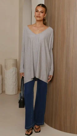 Amalia Knit Top - Grey