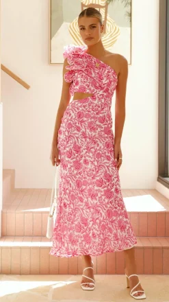 Amina Maxi Dress - Pink Floral