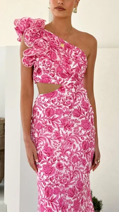 Amina Maxi Dress - Pink Floral