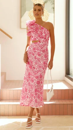 Amina Maxi Dress - Pink Floral