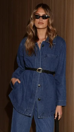 Amy Long Sleeve Top - Dark Denim