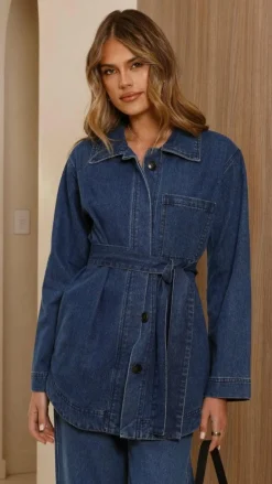 Amy Long Sleeve Top - Dark Denim